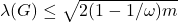 \lambda (G) \leq \sqrt{2(1 - 1/\omega) m}